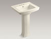 Wash basin with pedestal Archer K-2359-4-33 Light beige Wash basin with pedestal Archer Kohler 2015 K-2359-4-33 Contemporary / Modern