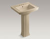 Wash basin with pedestal Archer K-2359-4-0 white Wash basin with pedestal Archer Kohler 2015 K-2359-4-0 Contemporary / Modern