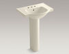 Wash basin with pedestal Veer K-5266-4-0 white Wash basin with pedestal Veer Kohler 2015 K-5266-4-0 Contemporary / Modern