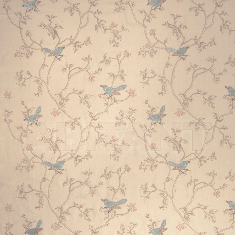 Buy Interior fabric Stroheim LINEN EMBROIDERIES DOVE'S TOILE Blue Jay