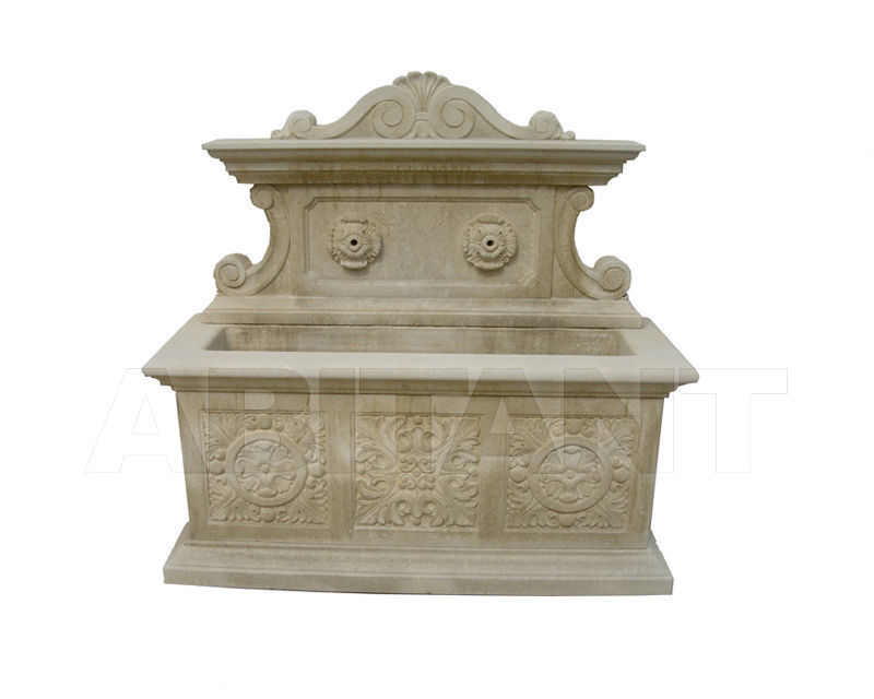 Buy Decorative fountain Atelier Promethee Pierre / hand carved stone Fontaine Rosone
