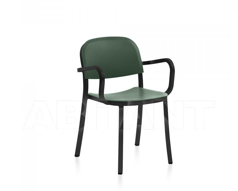 Buy Armchair Emeco 1 Inch by Jasper Morrison 1 INCH DARK PC A GREEN