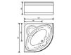 Hydromassage bathtub Gruppo Treesse Corner Tubs V7837 Contemporary / Modern