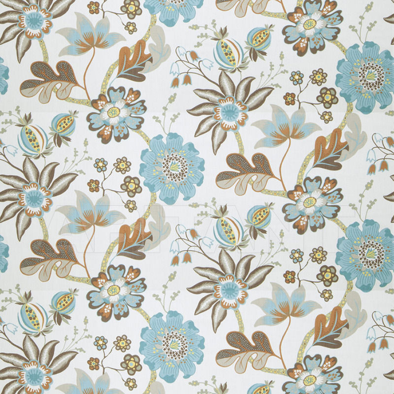 Buy Interior fabric  This Kiss Turquoise Fabricut Vignettes XII 1081701
